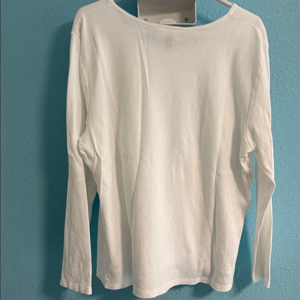 Karen Scott Long Sleeved White Tee XXL - Picture 3 of 6